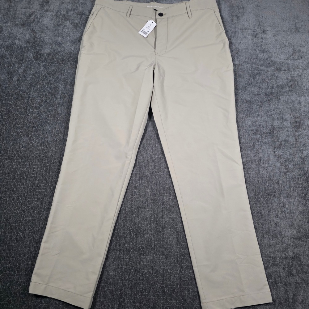 Banana Republic Mens Core Temp Chino Pants 36x30 London Fog Tan Beige New